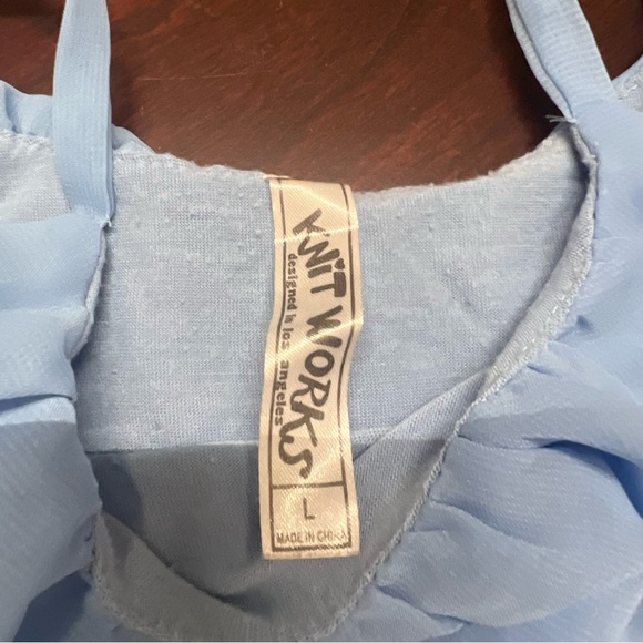 Knitworks Sky Blue Ruffled Top - Picture 3 of 3